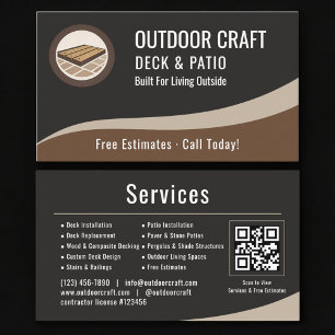Visita Tarjeta profesional de código QR para Deck & Patio