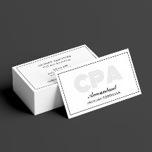 Tarjeta profesional de contabilidad CPA