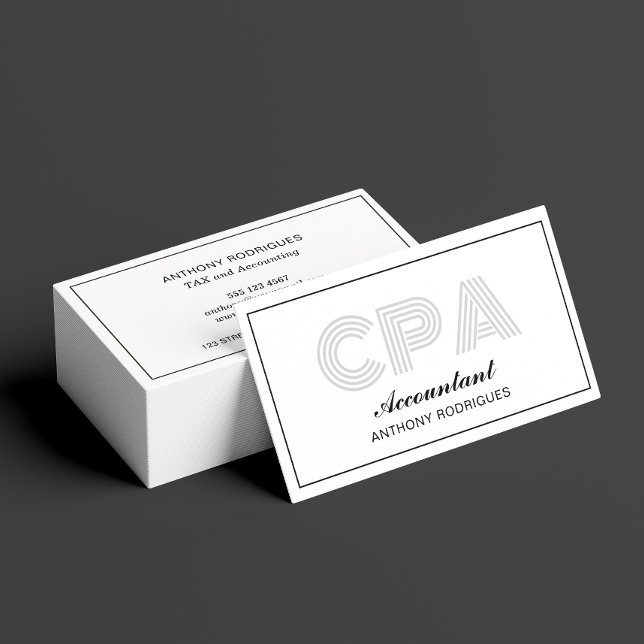 Visita Tarjeta profesional de contabilidad CPA (Card shown in standard size, choose paper and corner style.)
