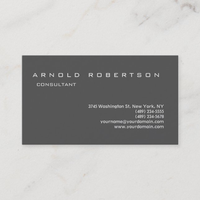 Visita Tarjeta profesional de diseño Gris (Anverso)