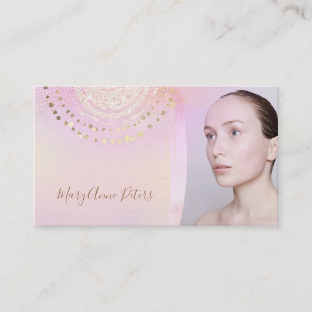 Visita tarjeta profesional de fondo de gradiente púrpura (Anverso)