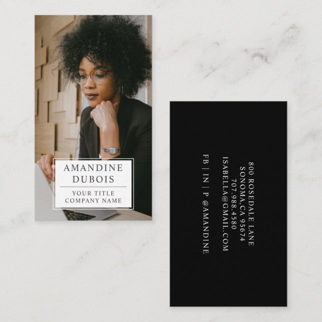 Visita Tarjeta profesional de fotografía moderna (Anverso / Reverso)