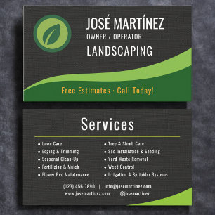 Visita Tarjeta Profesional de Jardinería de Lino Negro