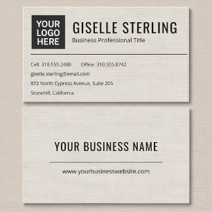 Visita Tarjeta Profesional de Lino con Logo Moderno