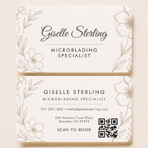 Visita Tarjeta profesional de microblading floral con cód