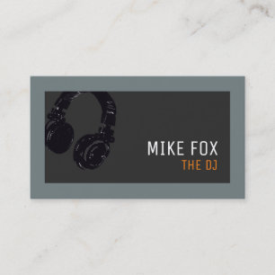 Visita tarjeta profesional de música DJ con auriculares