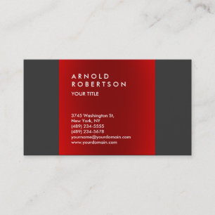 Visita Tarjeta Profesional de Negocios Gris Oscuro Roja d