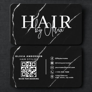 Visita Tarjeta Profesional de Peluquero con Código QR Pla