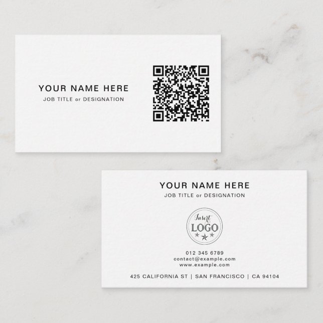 Visita Tarjeta profesional de presentación con código QR  (Anverso / Reverso)