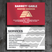 Tarjeta Profesional de Servicios de Cubiertas Roja
