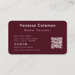 Visita Tarjeta profesional Minimalista de Burgundy
