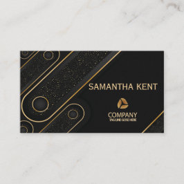 Visita Tarjeta profesional moderna, de color negro y oro