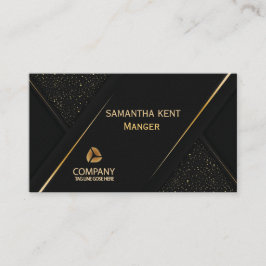 Visita Tarjeta profesional moderna, de color negro y oro