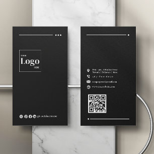 Visita Tarjeta profesional moderna de la empresa negra
