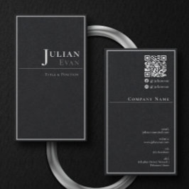 Visita Tarjeta profesional moderna de negocios en negro