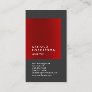 Visita Tarjeta profesional vertical de tendencia gris roj