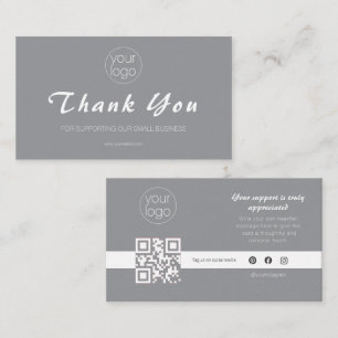 Visita Tarjeta QR de agradecimiento con logotipo de empre