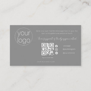 Visita Tarjeta QR de agradecimiento con logotipo de peque