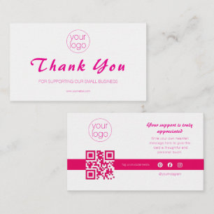 Visita Tarjeta QR de agradecimiento con logotipo de peque