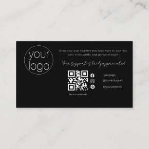 Visita Tarjeta QR de agradecimiento con logotipo para peq
