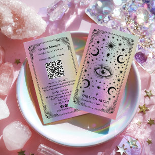 Visita Tarjeta QR de artista de pestañas celestiales retr