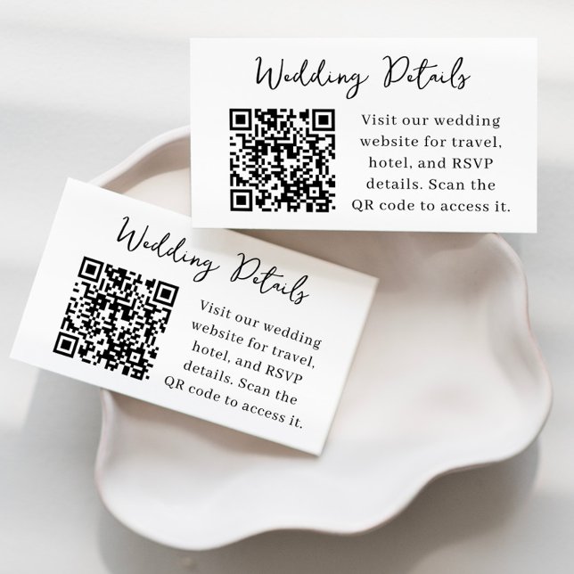 Visita Tarjeta QR de Detalles de Boda con Letra Moderna (Subido por el creador)