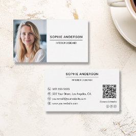 Visita Tarjeta QR de Foto Personalizada Profesional Moder