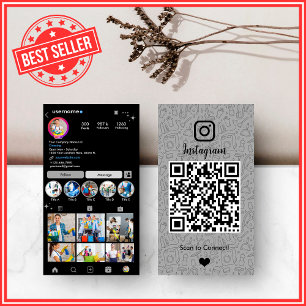 Visita Tarjeta QR de Instagram de Limpieza Casa Gris Mode
