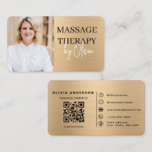 Tarjeta QR de Terapeuta de Masaje Dorado Spa de Bi
