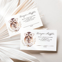 Visita Tarjeta Raffle de pañal Boho Mami and Baby Owl