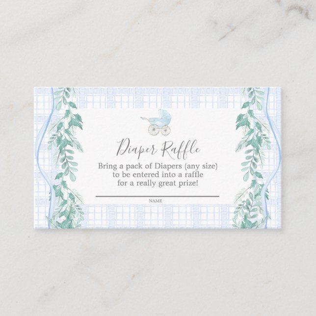 Visita Tarjeta Raffle de pañal de transporte para bebé (Anverso)