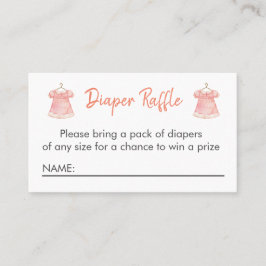 Visita Tarjeta Raffle de pañal de vestir rosa de color de