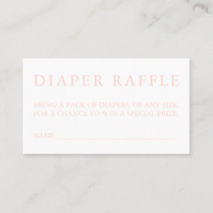 Visita Tarjeta Raffle de pañales rosados