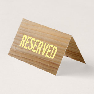 Visita Tarjeta reservada de la tabla - madera inacabada