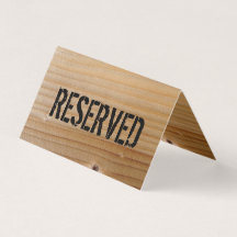 Tarjeta reservada de la tabla - madera inacabada
