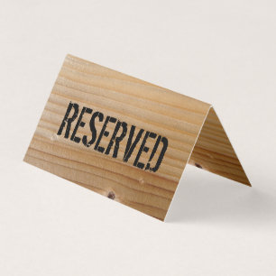 Visita Tarjeta reservada de la tabla - madera inacabada