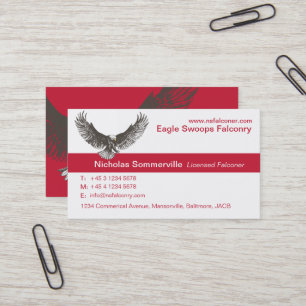 Visita Tarjeta roja y blanca de Eagle de la cetrería de