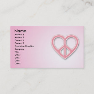 Visita Tarjeta rosada del perfil de la paz y del amor