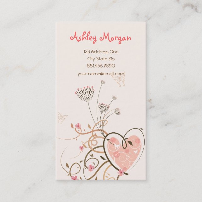 Visita Tarjeta rosada del perfil de los remolinos del (Anverso)