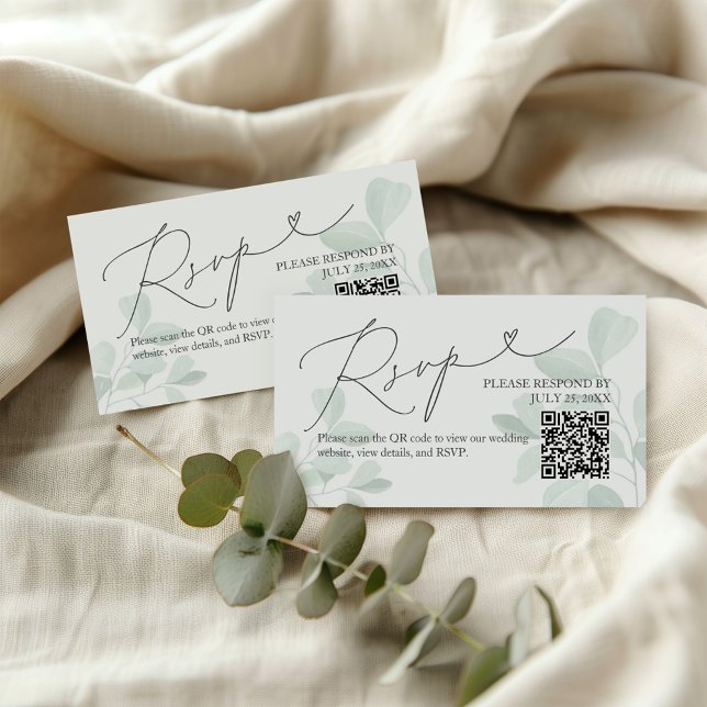 Visita Tarjeta RSVP de Boda Eucalyptus Greenery (Subido por el creador)