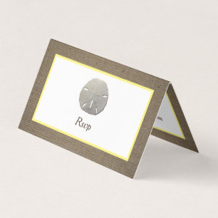 Visita Tarjeta RSVP de Sand Dollar & Burlap Photo