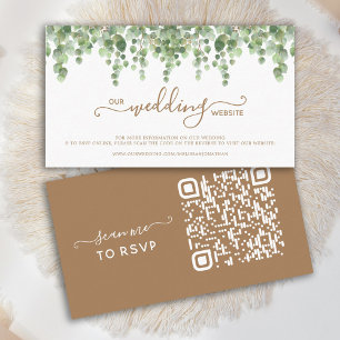 Visita Tarjeta RSVP del sitio web del Boda de código QR d
