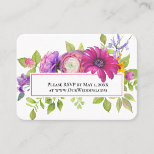 Visita Tarjeta RSVP del sitio web del Boda de Flores de V