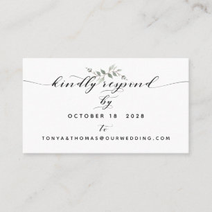 Visita Tarjeta RSVP en línea de Boda de caligrafía de f