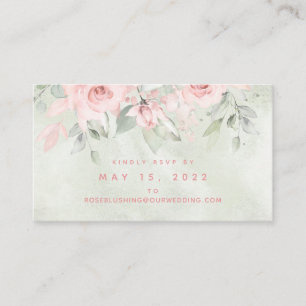 Visita Tarjeta RSVP en línea de Boda de Rosas ruborizado