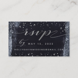 Visita Tarjeta RSVP en línea de Boda nocturno Silver Star