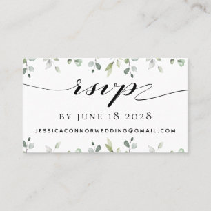 Visita Tarjeta RSVP en línea de Eucalyptus Greenery Boda