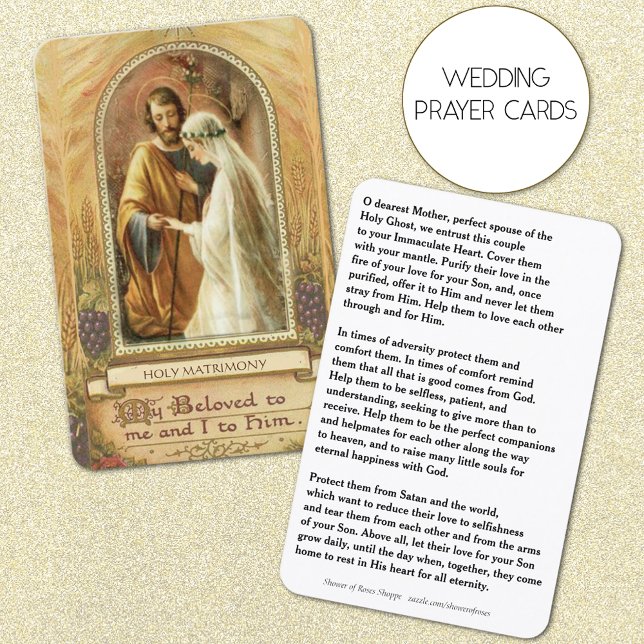 Visita Tarjeta santa católica tradicional favor de boda (Beautiful Traditional Catholic Wedding Prayer Cards)