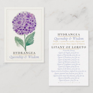 Visita Tarjeta Santa de Hortensia Morada Jardín Mariano |