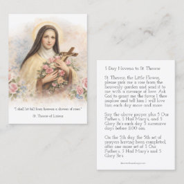 Visita Tarjeta Santa de Novena de Santa Teresita Jesús Cr